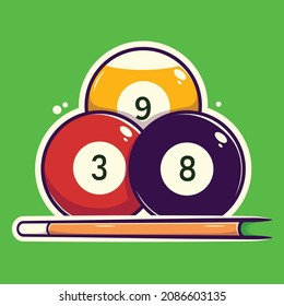 Billiard Logo Cartoon Art Wallpaper Design