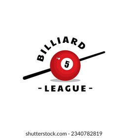 Billiard Logo Creative Design. Billiard Sport Badge Icon. Vector Illustration.