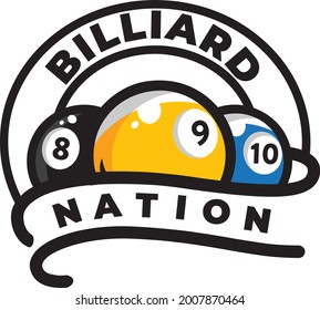 billiard logo design concept vector