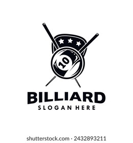ilustración vectorial de diseño de logotipo de billar