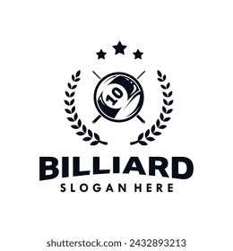 billiard logo design vector illustration