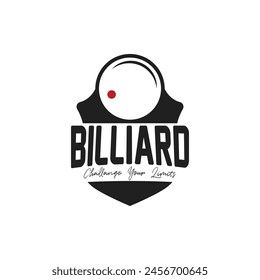 Billiard logo design vintage retro badge. suitable for bar, sports, billiard game center, billiard club, restaurant.