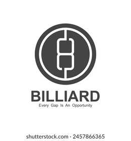 Billiard logo design vintage retro badge. suitable for bar, sports, billiard game center, billiard club, restaurant