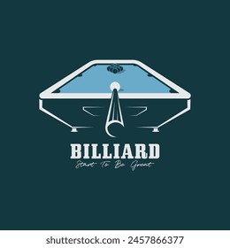 Billiard logo design vintage retro badge. suitable for bar, sports, billiard game center, billiard club, restaurant