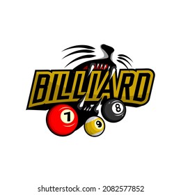 billiard logo illustration vector, ball billiard