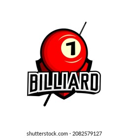 billiard logo illustration vector, ball billiard