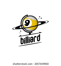 billiard logo illustration vector, planet globe