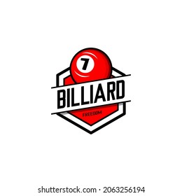 billiard logo illustration vector, seven ball vector