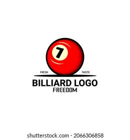 vector de ilustración de logotipo de billar, vector de siete bolas
