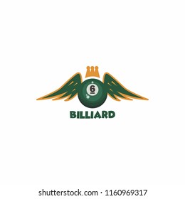 billiard logo isolated on white background, vector illustration