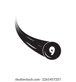 Billiard logo template. Billiard brand identity. Black and white isolated billiard ball logo concept. Game competition idea.