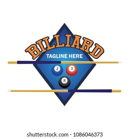 billiard logo with text space for your slogan / tag line, vector illustration