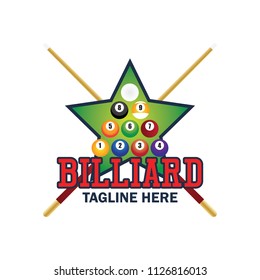 billiard logo with text space for your slogan / tag line, vector illustration