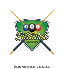 billiard logo with text space for your slogan / tag line, vector illustration