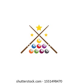 Billiard logo vector illustration template