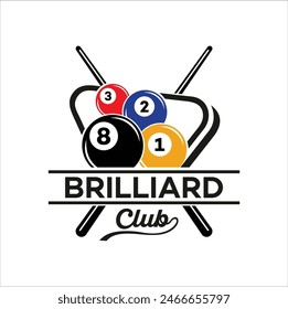 billiard logo vector template illustration design