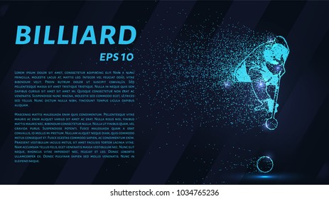 The billiard particle. Billiard aim to strike. Billiards silhouette consists of circles and points