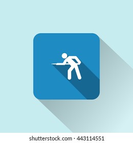 billiard player icon. billiard player sign
