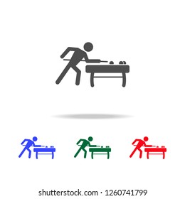 Billiard player  icons. Elements of sport element in multi colored icons. Premium quality graphic design icon. Simple icon for websites, web design, mobile app, info graphics