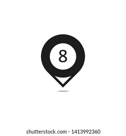 Billiard pointer icon. Vector flat design