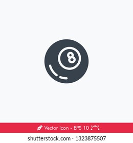 Billiard Pool Ball Icon / Vector
