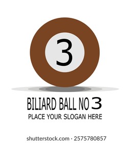 Billiard pool ball with number 3 snooker vector image