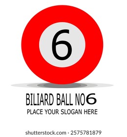 Billiard pool ball with number 6 snooker vector image