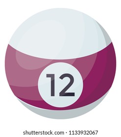 
Billiard pool ball with number twelve
