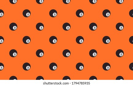 Billiard, pool, eight ball pattern background design, seamless, simple, modern. 