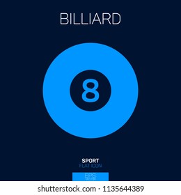 Billiard Pool flat icon blue
