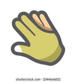 Icono del vector de guantes de billar Icono Ilustración de dibujos animados