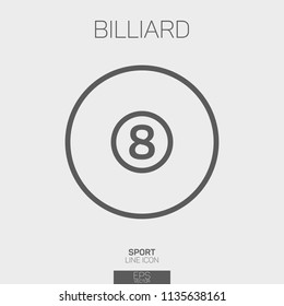 Billiard Pool line icon