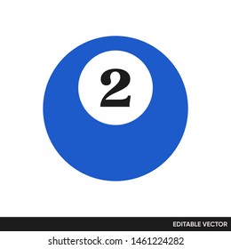 BILLIARD POOL NUMBER 2 BALL ICON