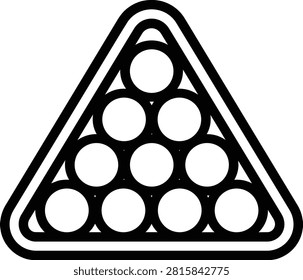 Billiard Pool Rack with Balls Triangle Icon Vector Illustration