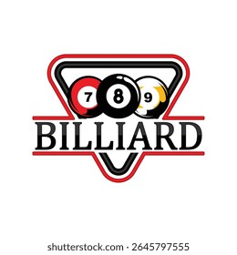 Billiard or Pool room Tournament Logo Design Illustration Vector