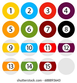 Billiard - Pool - Snooker Balls Vector Set Isolated