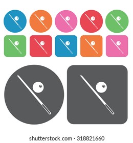 Billiard pool - snooker icons set. Vector Illustration eps10.