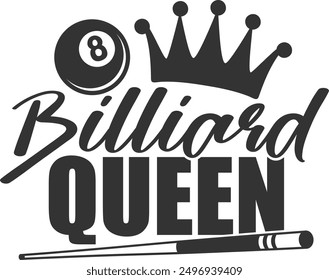 Billiard Queen - Pool Billiard Illustration