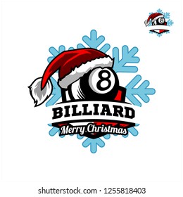  Billiard Santa Snow Flake Logo 01