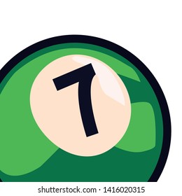 billiard seven ball sport vector ilustration