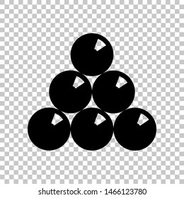 The billiard sign. Black icon on transparent background. Illustration.