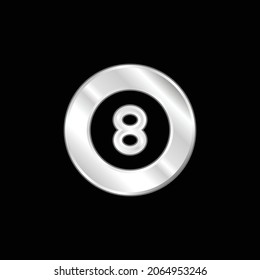 Billiard silver plated metallic icon