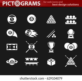 Billiard simply icons for web and user interfaces