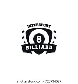 Billiard sport logo black vector