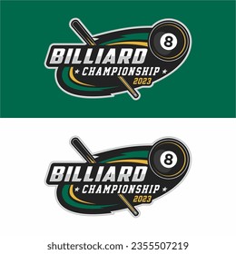 Billiard sport logo design vector illustration