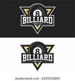 Billiard sport logo design vector illustration