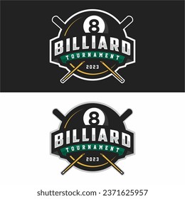 Billiard sport logo design vector illustration