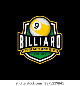 billiard sport logo design vector