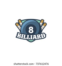 Billiard sport logo and emblem vector