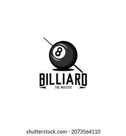 billiard sport logo illustration vector